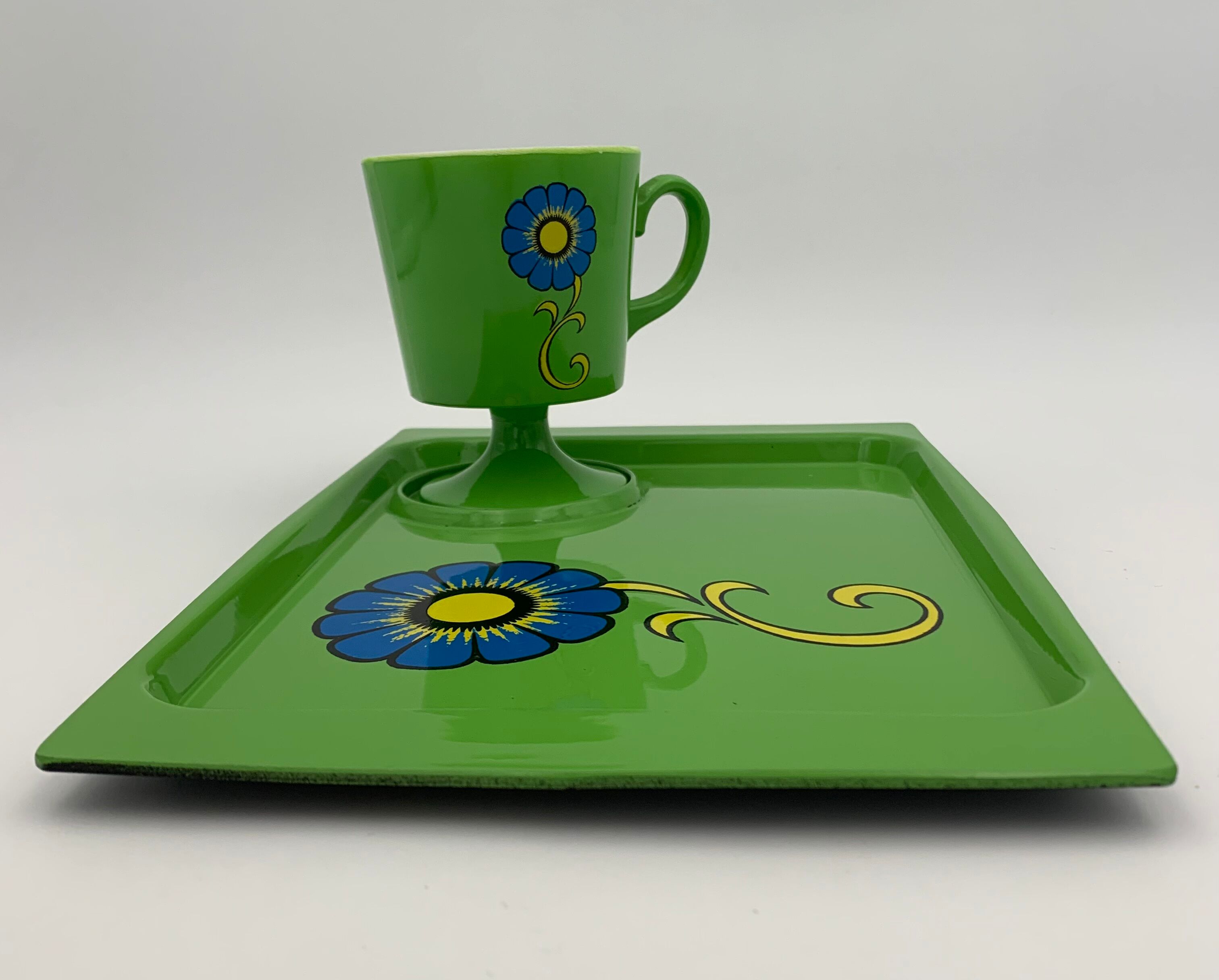Vintage tea tray and cup, Made in Japan Boeki,1970s