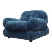 Fauteuil bleu, design italien, années 1970, production : Italie