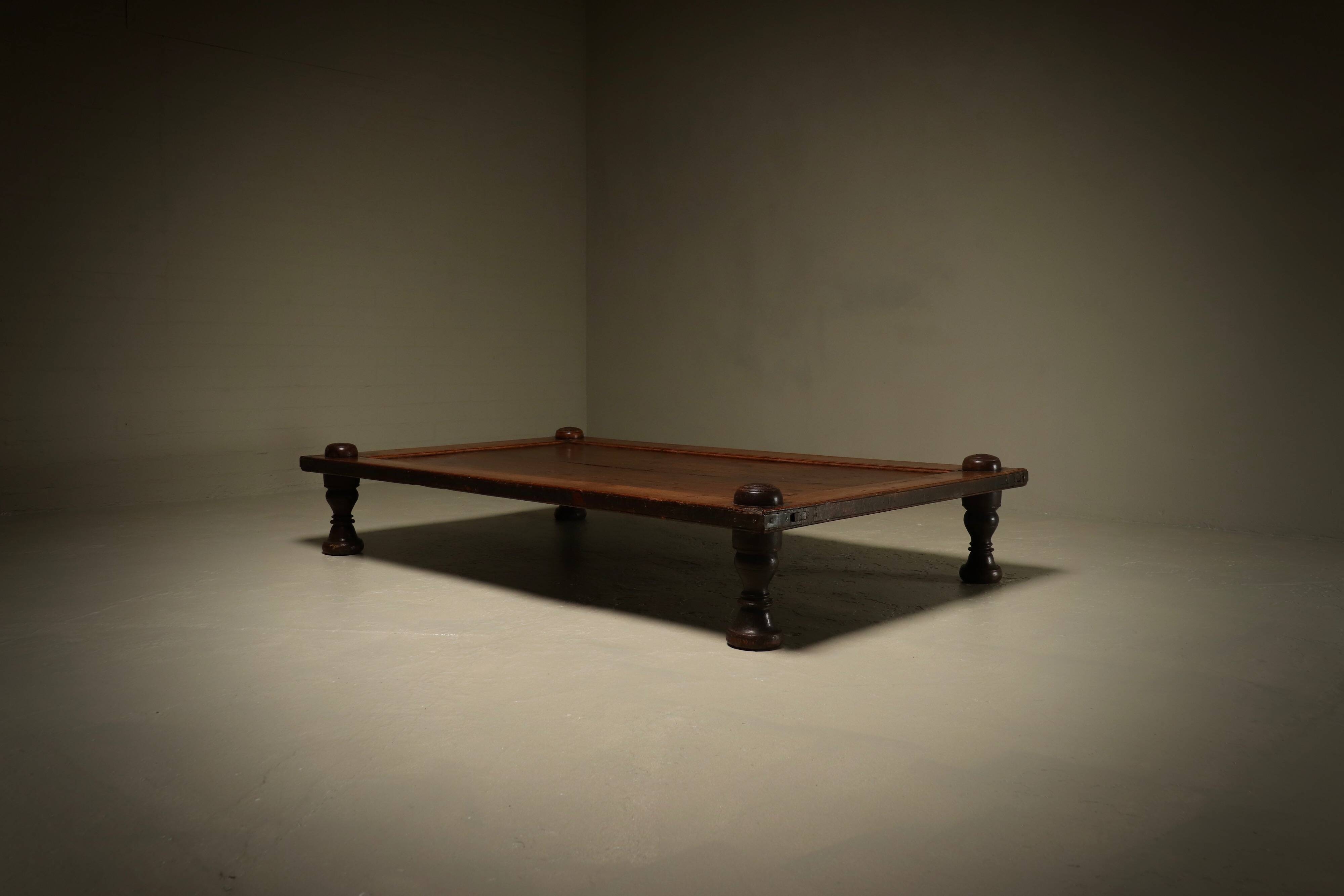 Monumental 19th Century Wabi Sabi Daybed in Tropical Hardwood