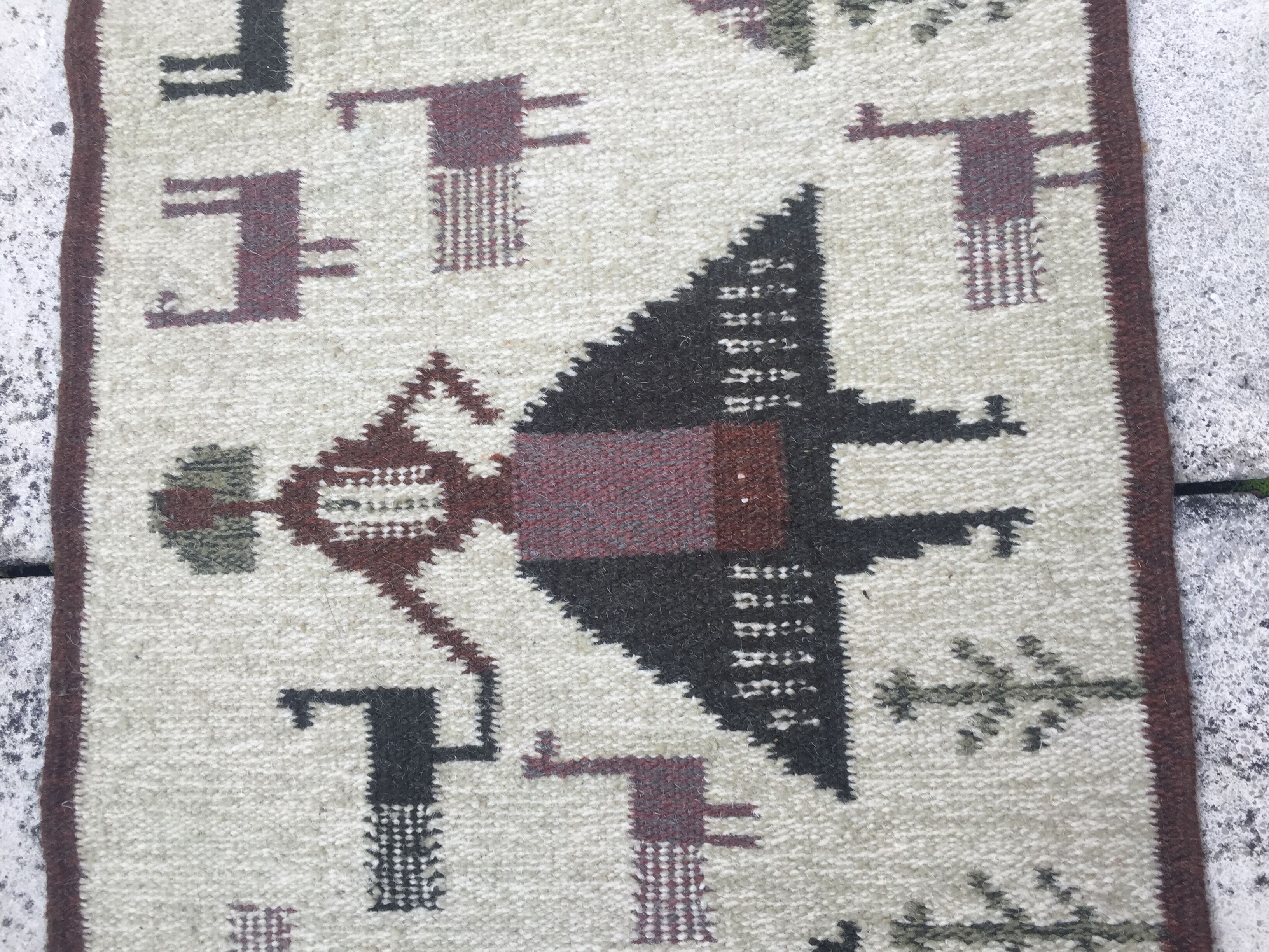 Swedish flat weave rug 1950