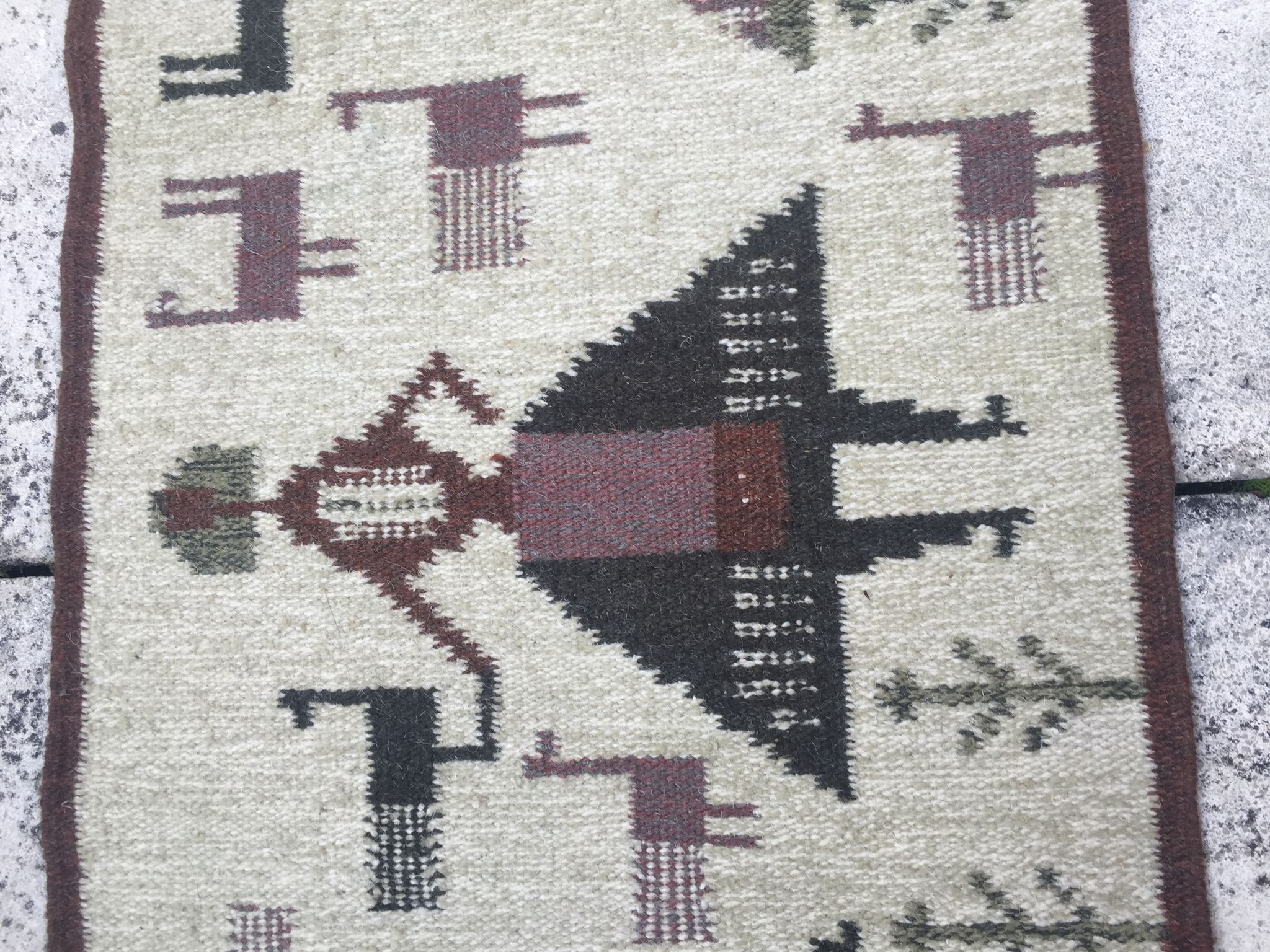 Swedish flat weave rug 1950