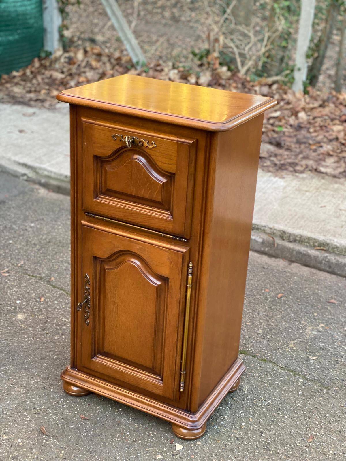 Louis XIV solid oak commode confiturier from the 20th century, 53x38cm.