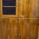 1950s French Art Deco Design Walnut Bookcase