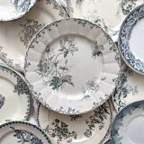Round ironstone dish “Pavots” Choisy le Roi