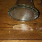 Glass vase with pewter floral decor