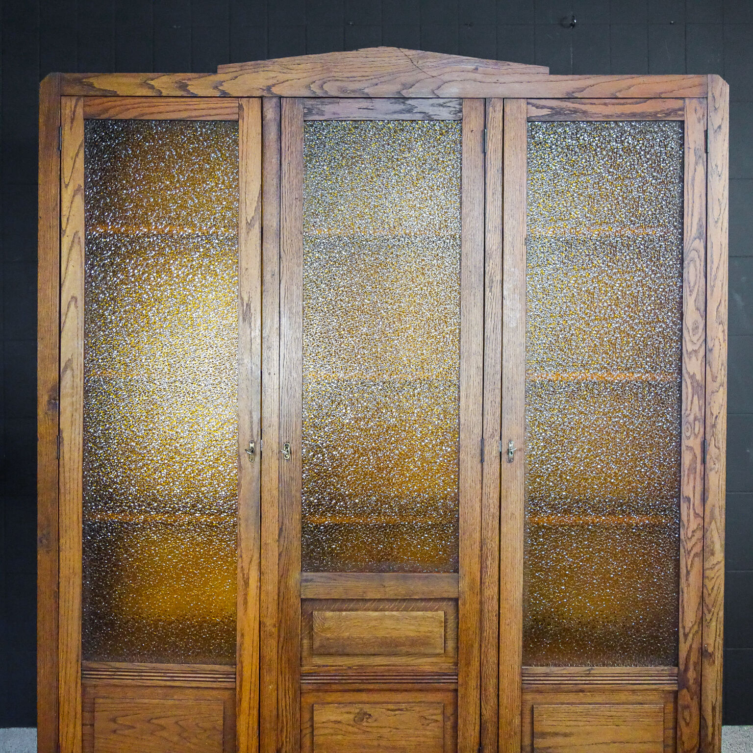 Art deco bookcase with stained glass windows - 1930s