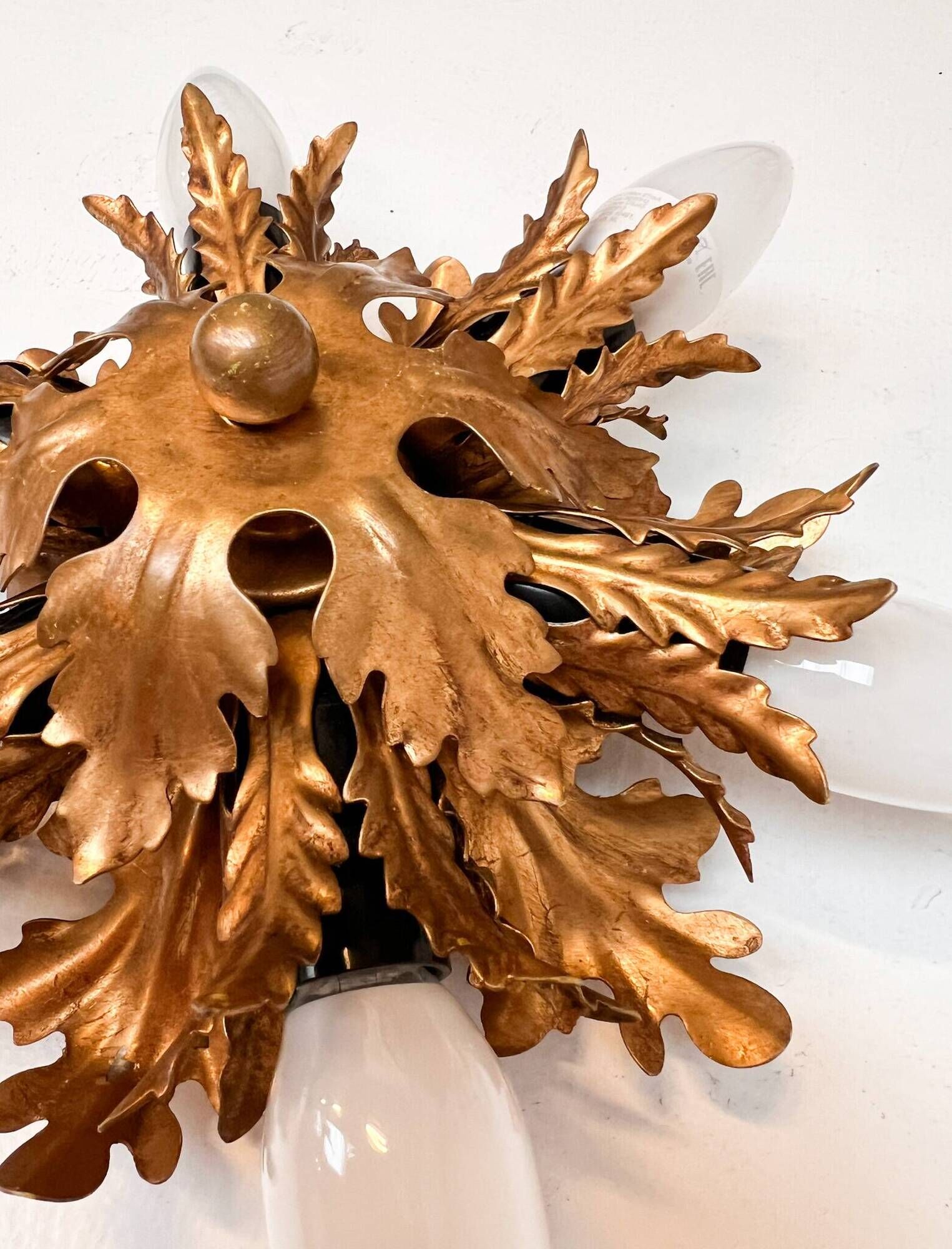 Florentine ceiling or wall lamp attributed to Banci Firenze, 1960s