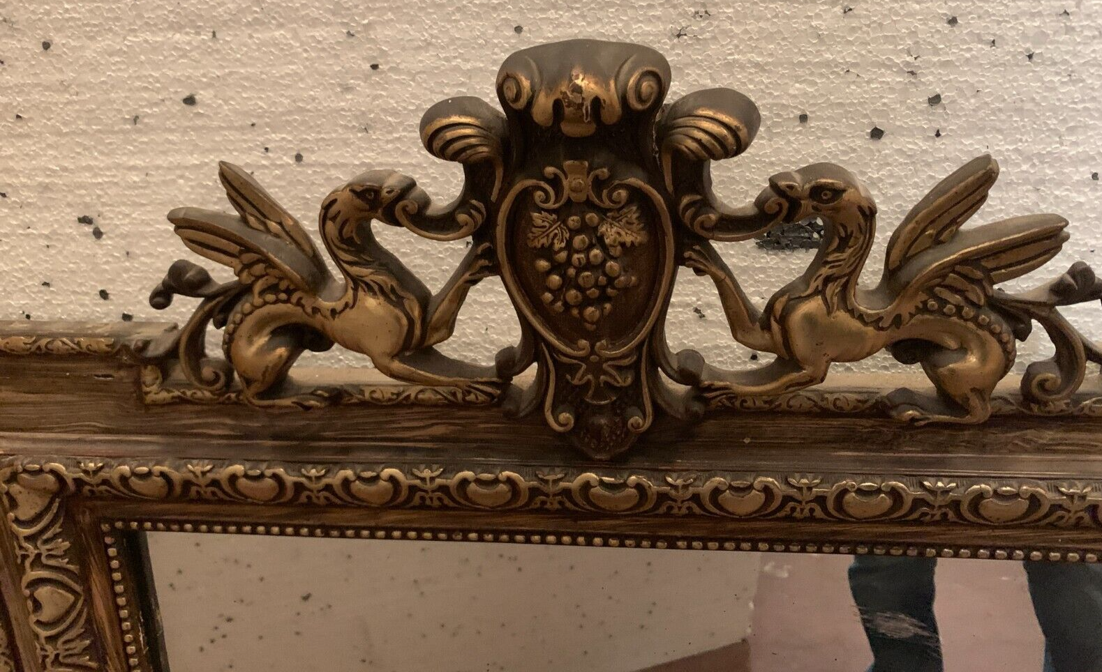 Napoleon III style mirror in wood and patinated stucco XX century