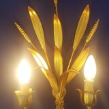 Golden metal wheat sheaf sconce