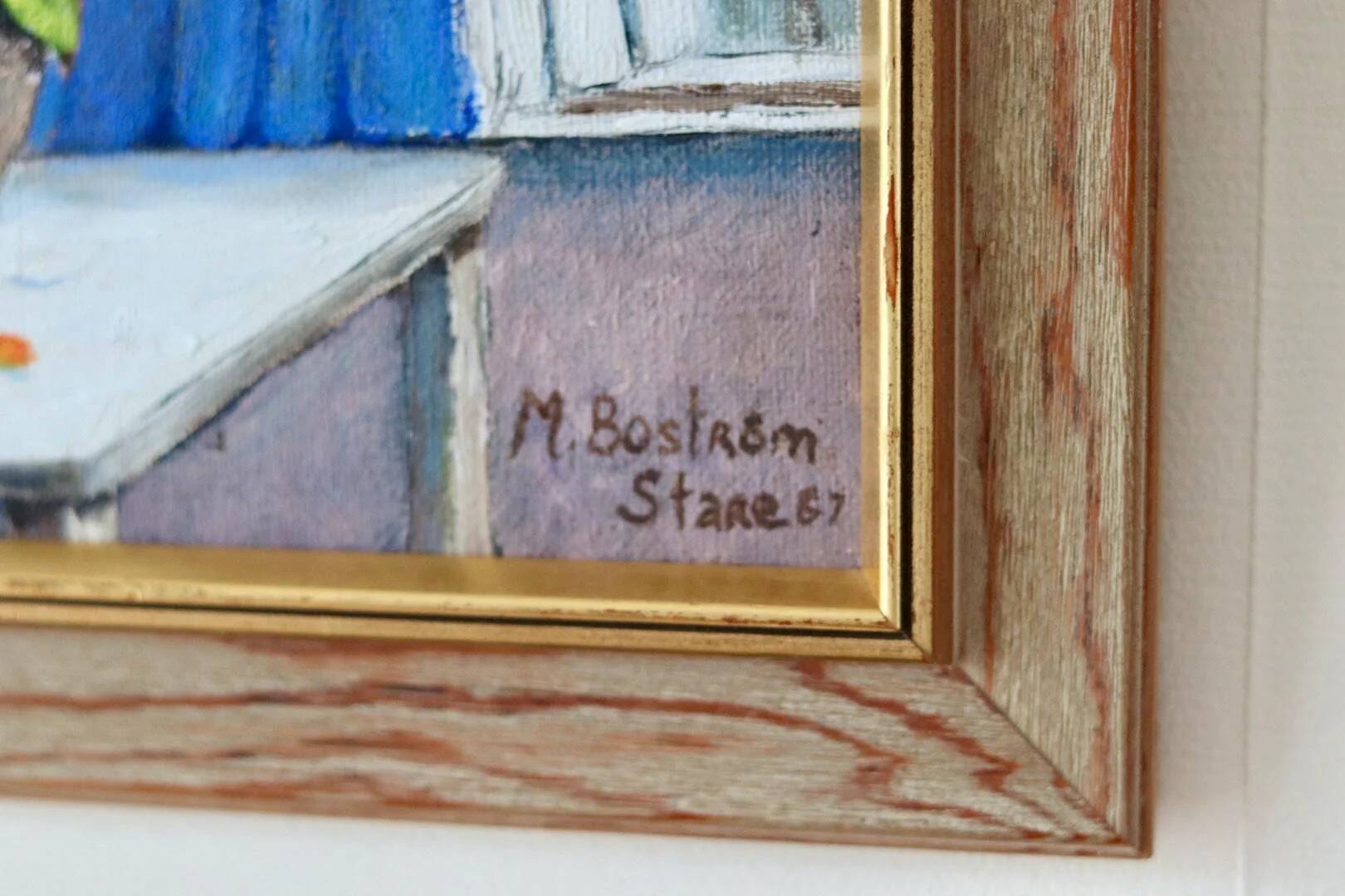 Oil on Swedish canvas, "Floral Pattern", M Boström Stare