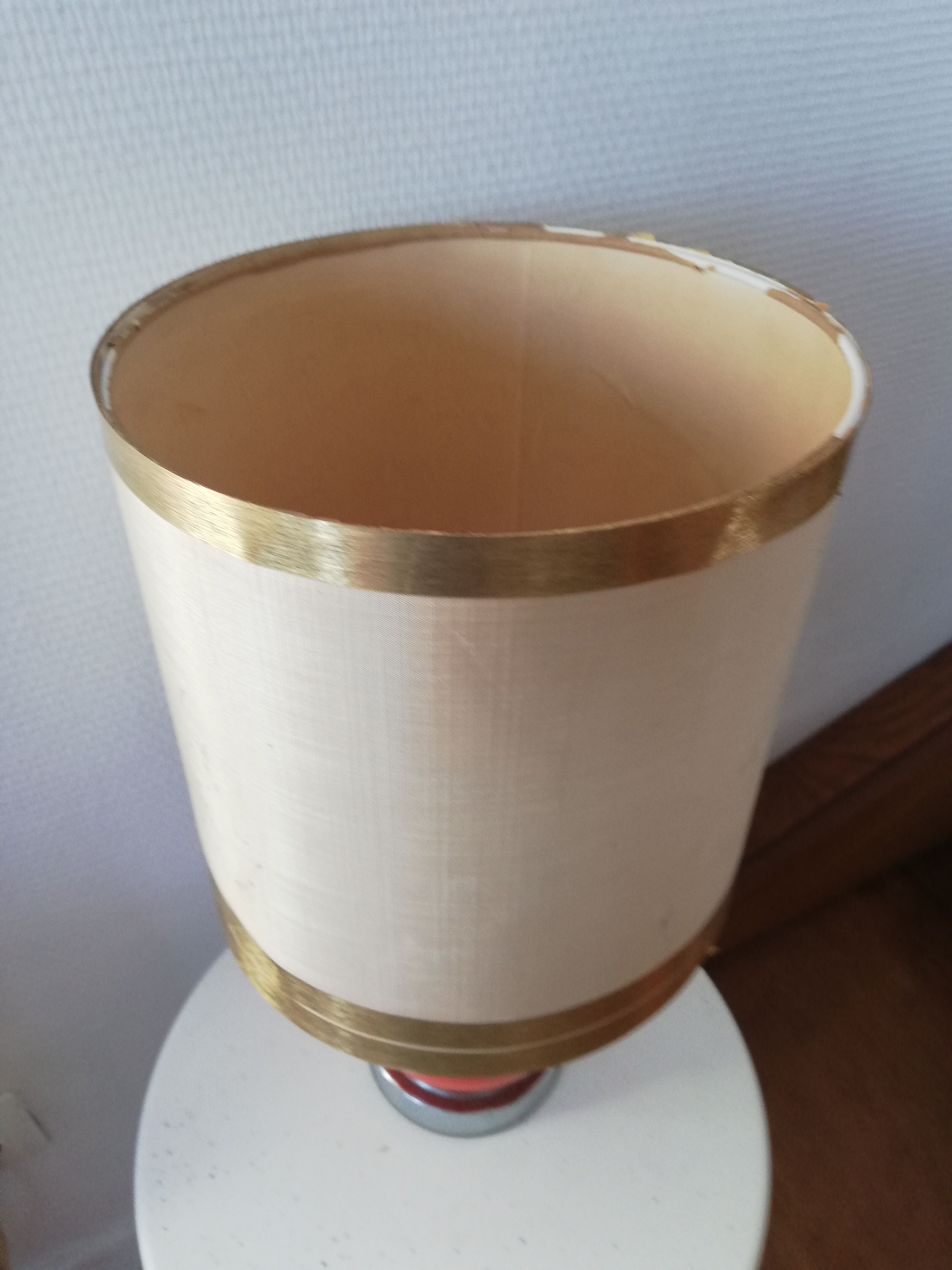 Lamp foot chrome vintage ceramic ball 60 70