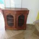 Curved showcase library carved wood 2 doors mahogany English style