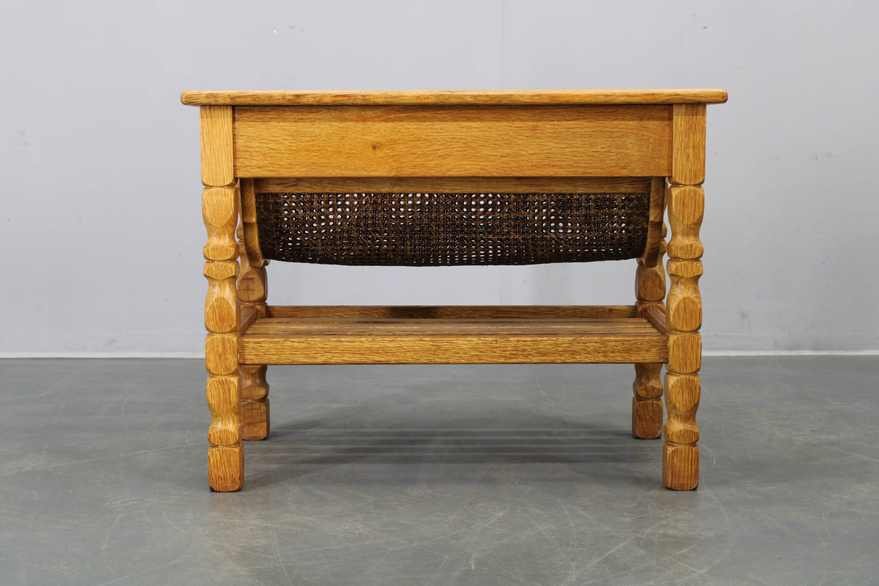 Danish mid-century oak sewing cabinet by Henning Kjaernulf