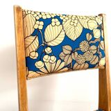 Chaise vintage en bois upcyclée - Suzie bleu azur