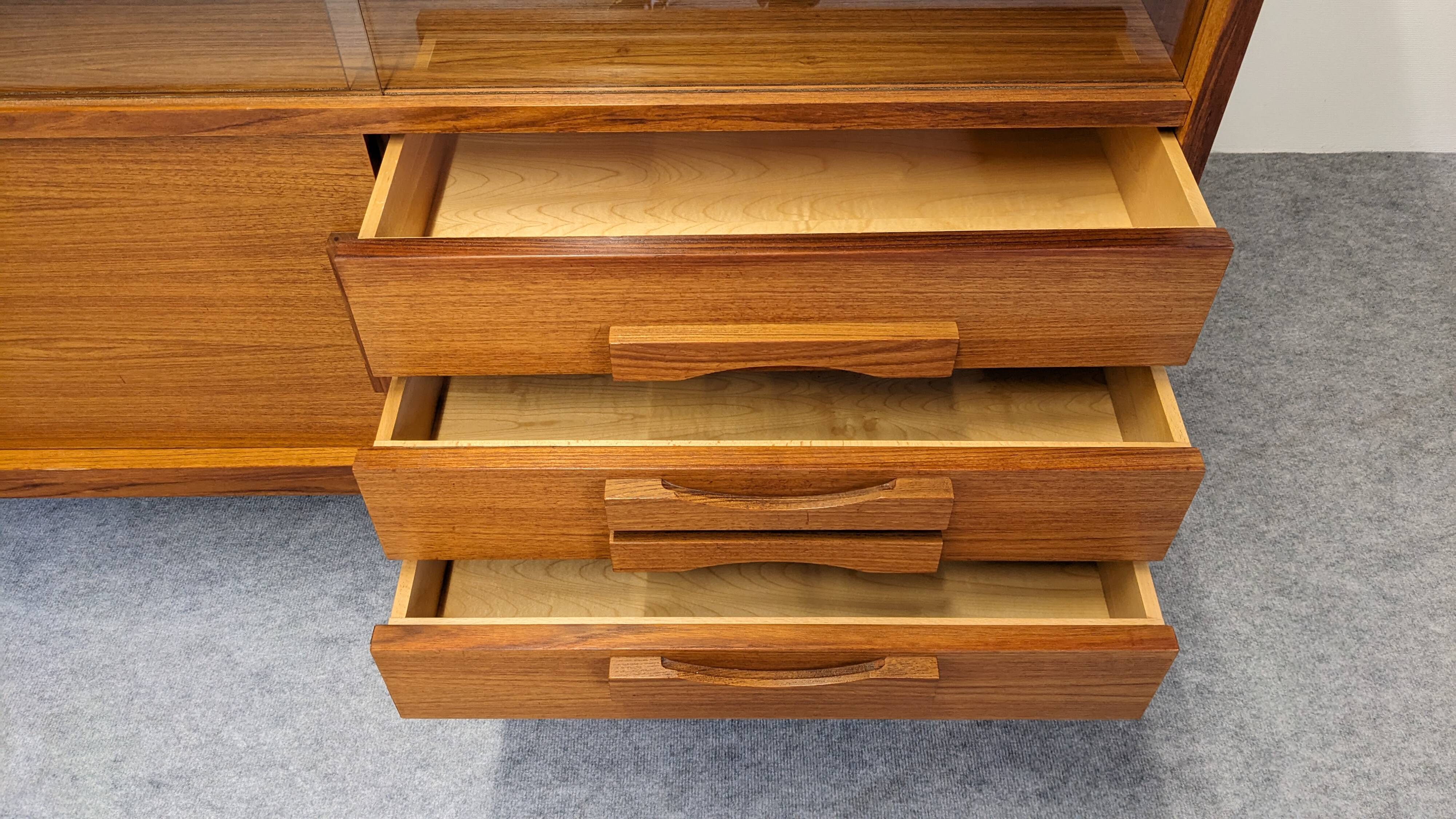 Buffet or high modernist sideboard in teak, France circa 1960.