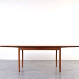 Table de salle à manger extensible en teck danois, style milieu du XXe siècle, années 1960.