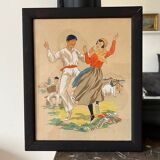 Lithography of the Basque country by E Maudy