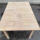 Scandinavian extendable dining table stripped in raw solid wood 1990