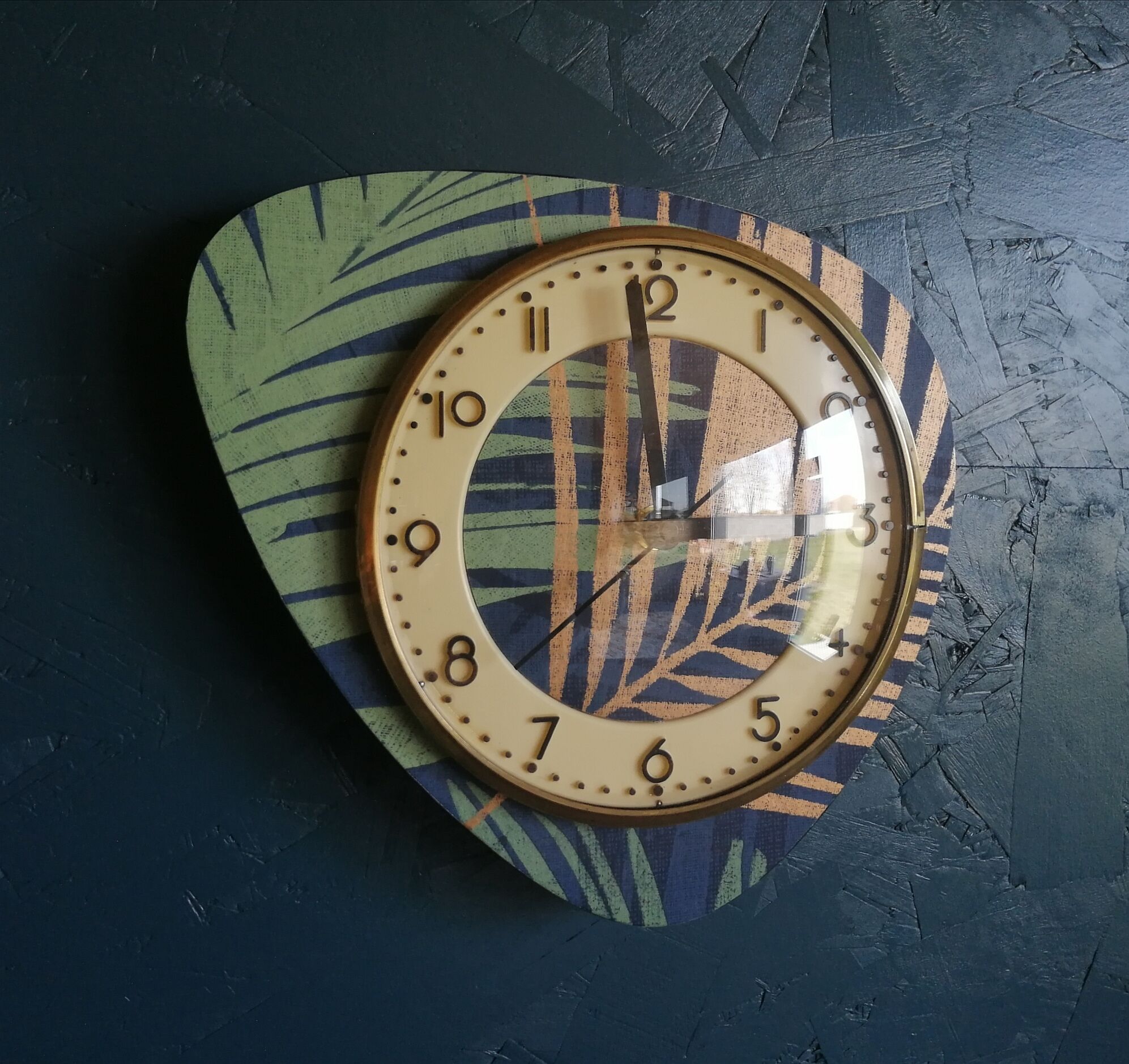 Vintage clock, wall clock "Bayard Green Copper"