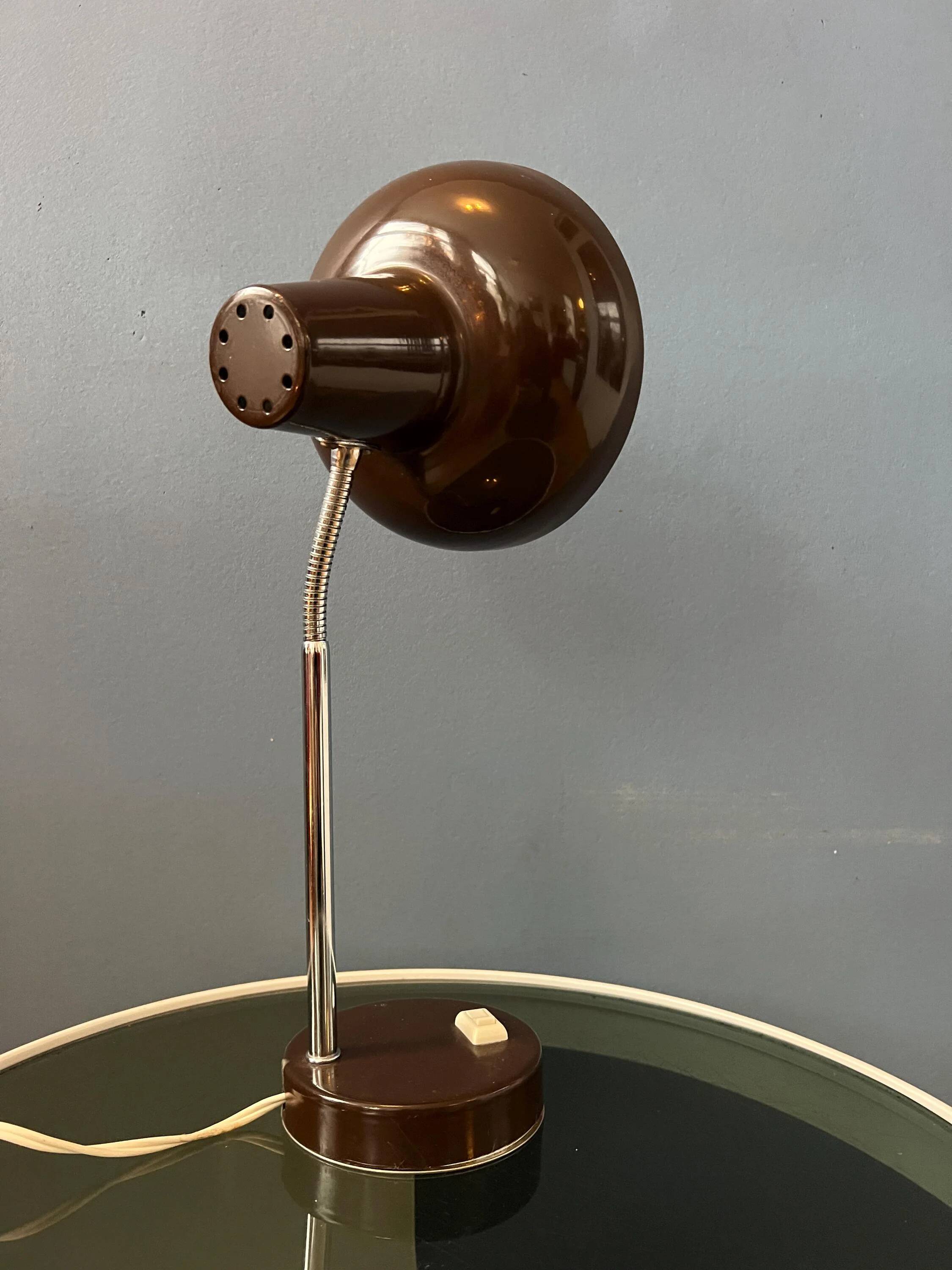 Vintage brown metal table lamp