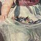 Old painting of a young girl