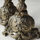 Pair of Antique Flambeaux Candlesticks/Baroque Style, Rocaille. In gilded bronze. 19th century
