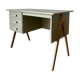 Bureau scandinave en teck restauré - Pieds compas