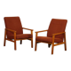 Paire de fauteuils en bois des années 1970