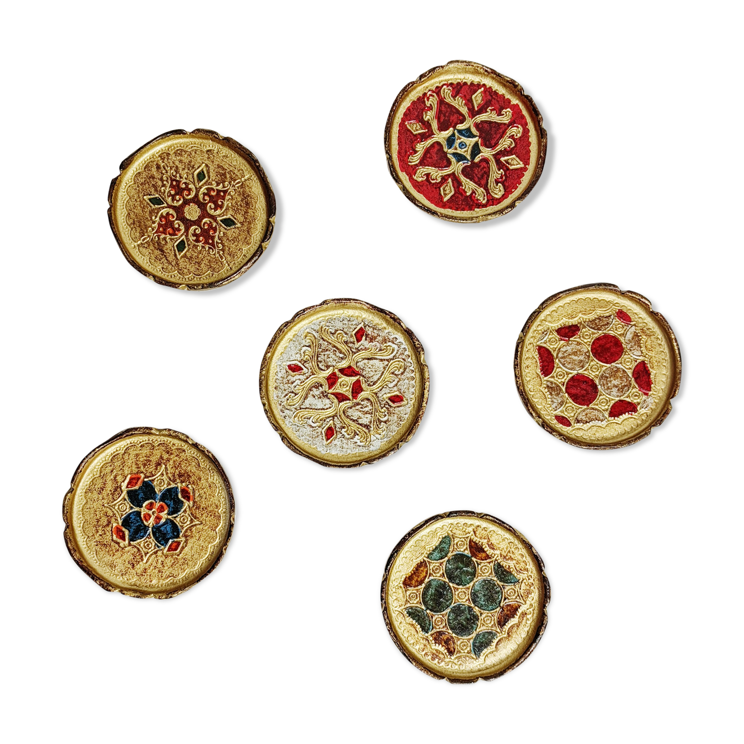 Set of 6 Venetian style coasters