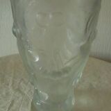 Frosted glass vase with relief cherry decoration