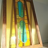 Stained glass window with framing