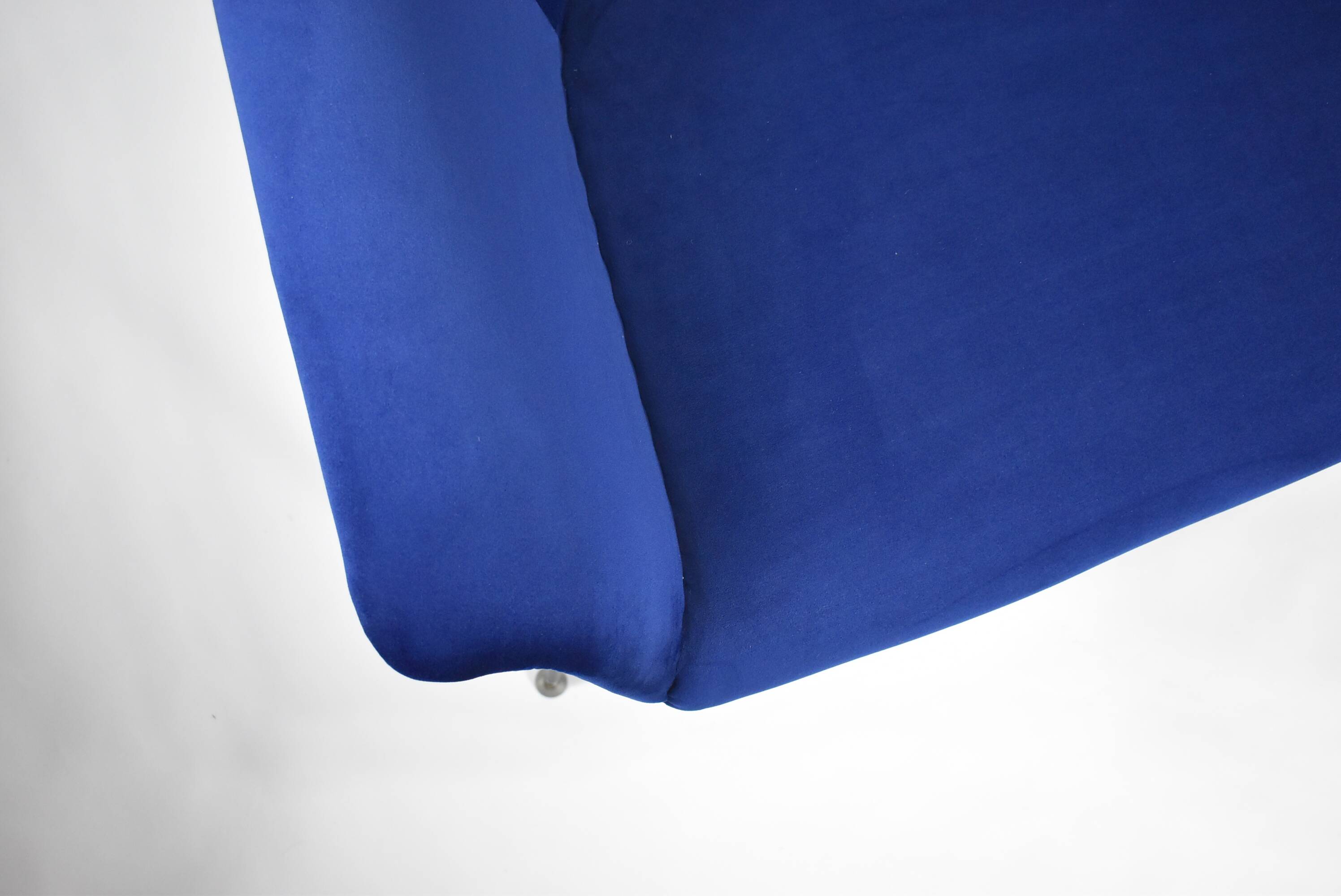 Two-seater vintage sofa, german democratic republic, 1960, navy blue, velvet