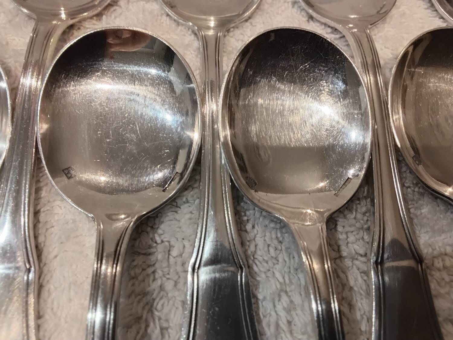 12 silver-plated ice cream scoops, goldsmith Boulenger Regence Berry