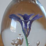 Sulphide violettz paperweight in crystal Daum France