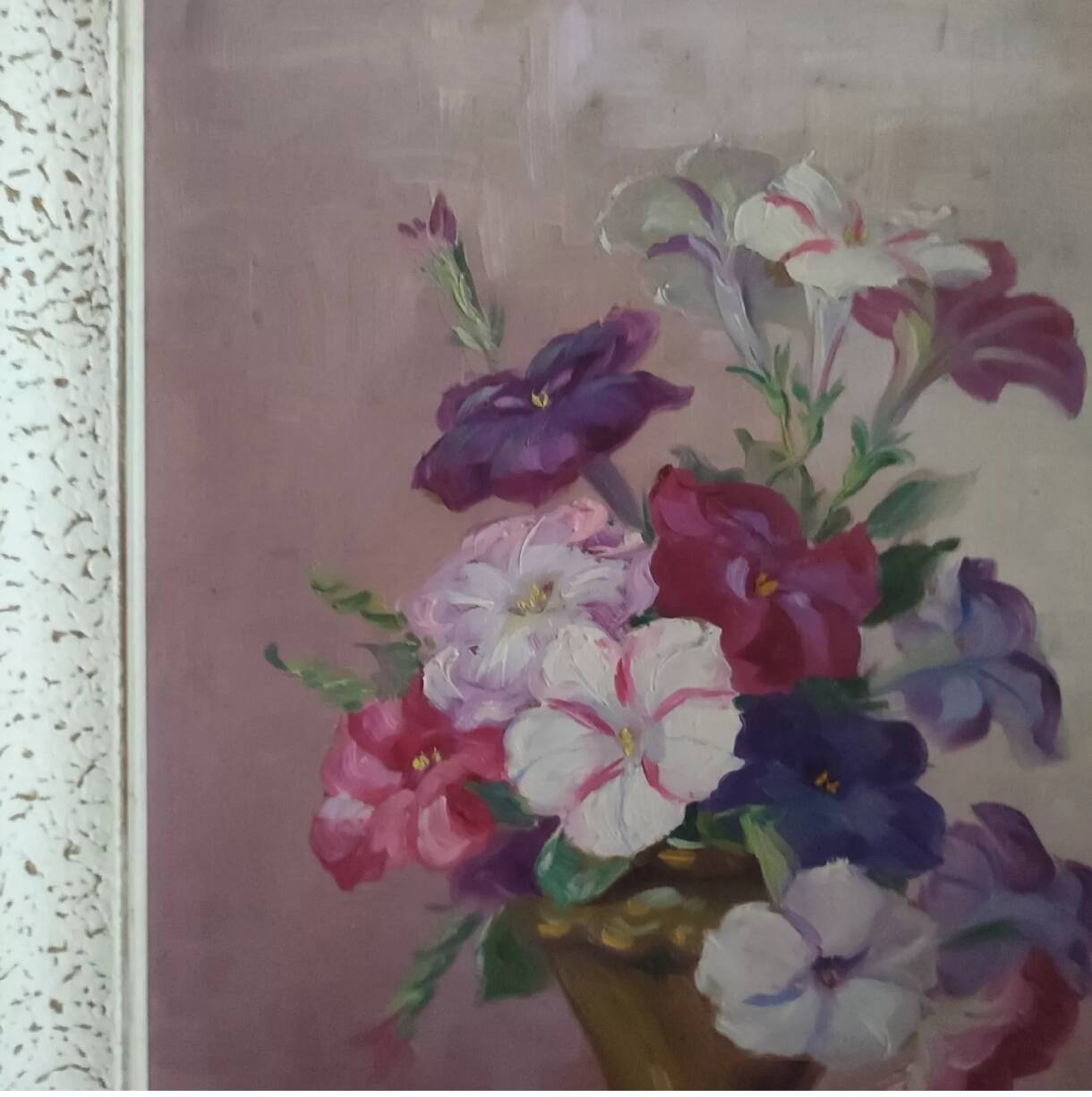 Reyne Marin DE PYERNE (20th century) Still life with bouquet of flowers oil on panel