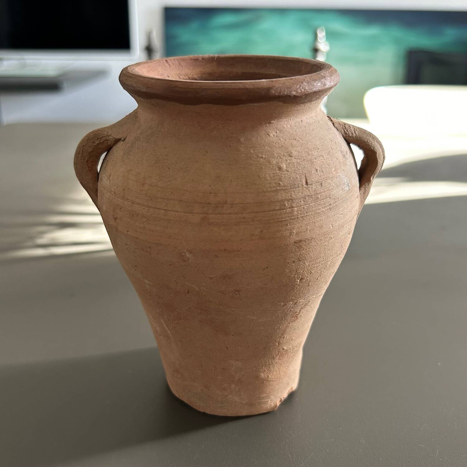 Raw terracotta jar