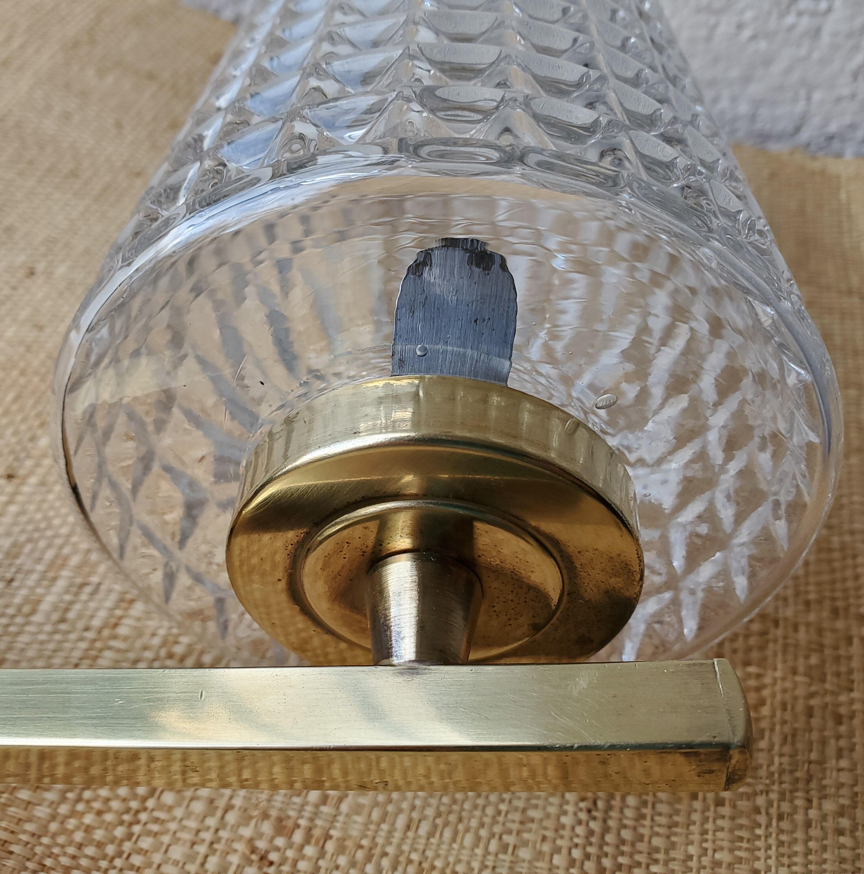 Wall light 60's glass and brass
