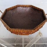 Cup / basket ikebana japan bamboo braided XXth