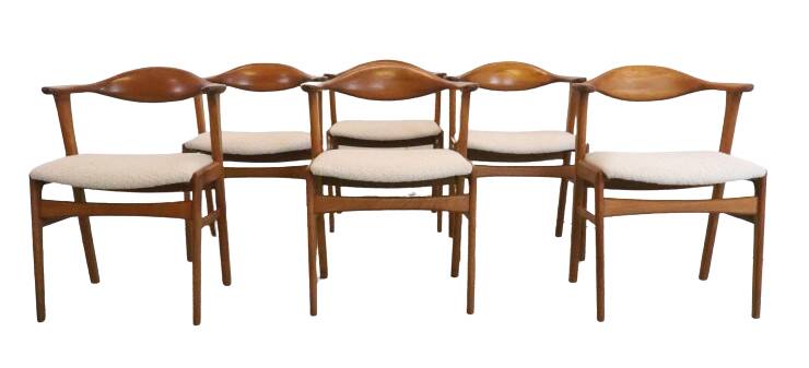 Set van 6 Erik Kirkegaard voor Høng Stolefabrik stoelen model 49