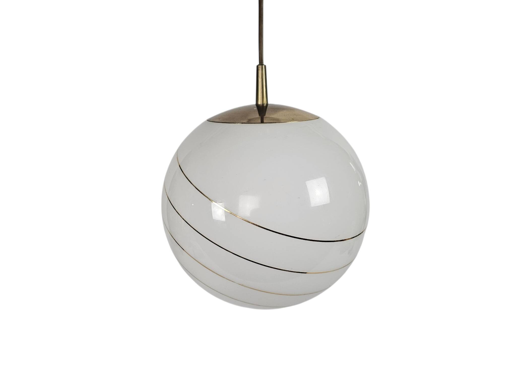 Massive - Hollywood Regency - spherical pendant lamp - opaline - Belgium