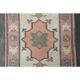 1970s Vintage Turkish Oushak Handmade Wool Cotton Orange Pink Rug  81x270