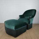 Toad armchair with footrest
