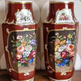 Duo of 19th century vases in Paris JP porcelain