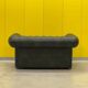Vintage Green Leather Chesterfield Sofa: Two Seater
