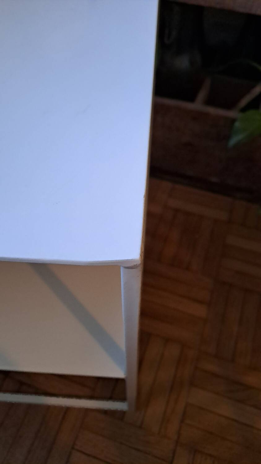 Metal coffee table with two levels.