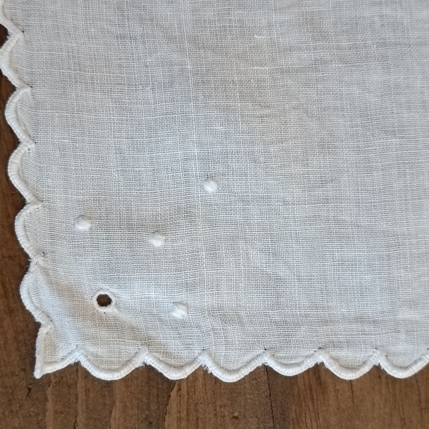 Antique handkerchief with embroidered days