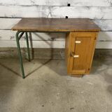 Old wood and steel desk