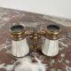 Pair of binoculars, theater, opera, mother-of-pearl, gilded brass, early twentieth century, curiosity object, showcase