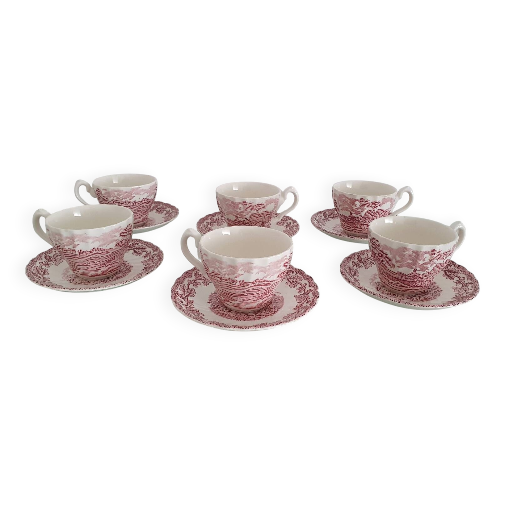 Myotts Country Life Set of 6 Cups and Saucers - England