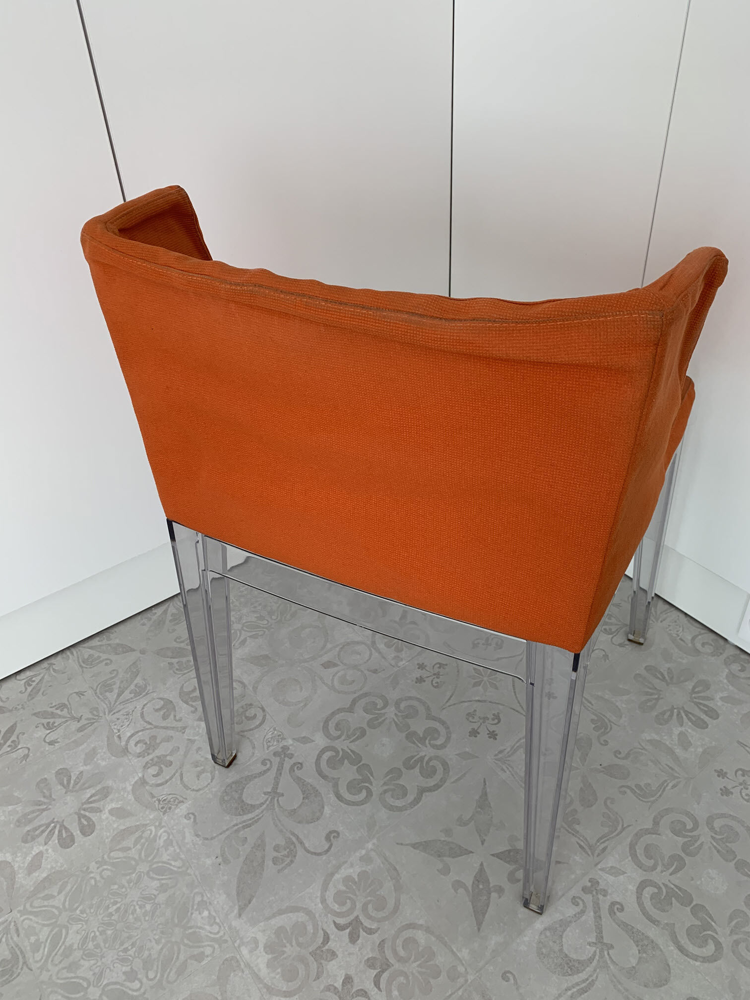 Kartell Mademoiselle Uni Orange chair by Philippe Starck